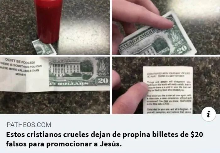 Un pobre intento para evitar las propinas 