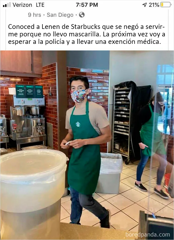Pobre empleado del Starbucks...