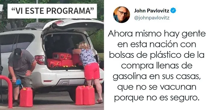 20 Fotos que muestran a los estadounidenses enloquecidos por la "escasez de gasolina" que prácticamente han creado ellos mismos