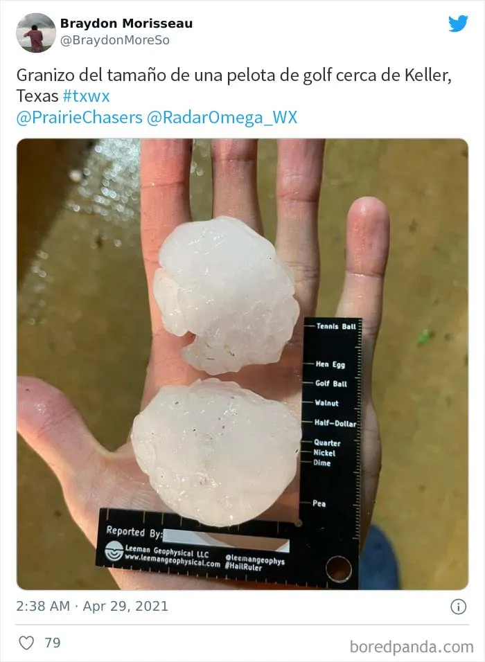 El granizo "gorila" golpeó Texas y Oklahoma anoche, y así es como se vio (30 fotos)