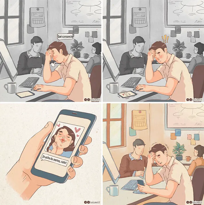 20 Encantadores cómics que muestran cómo es estar en una relación, por Luong Thuy