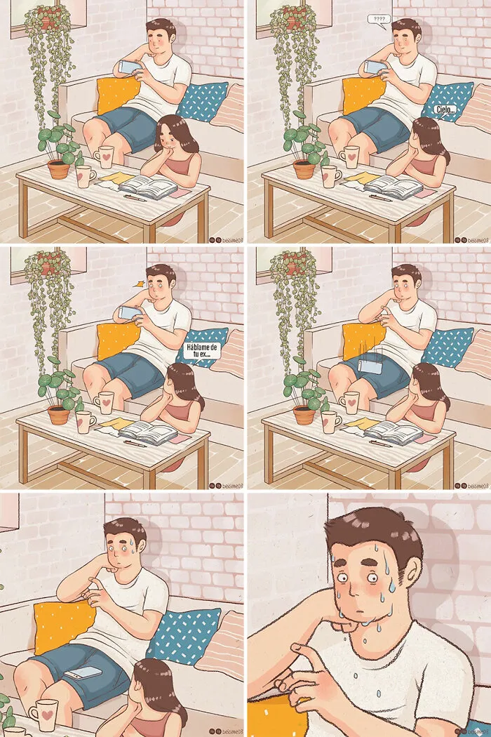 20 Encantadores cómics que muestran cómo es estar en una relación, por Luong Thuy