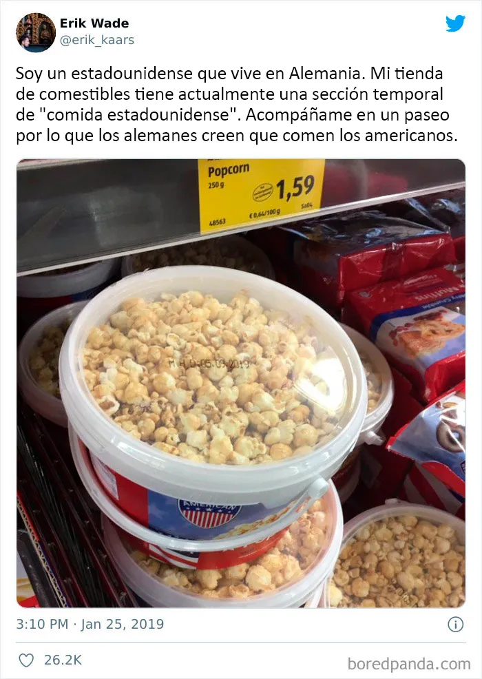 Así es la sección de "comida estadounidense" en diferentes países