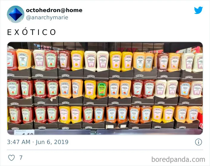 Así es la sección de "comida estadounidense" en diferentes países