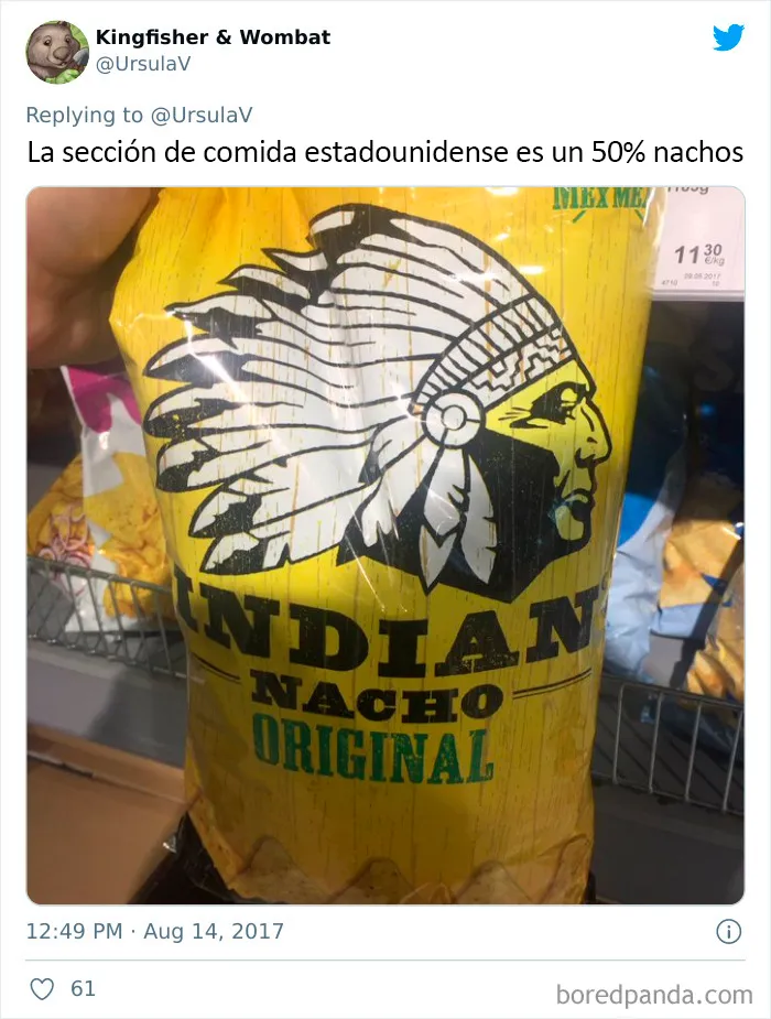 Así es la sección de "comida estadounidense" en diferentes países