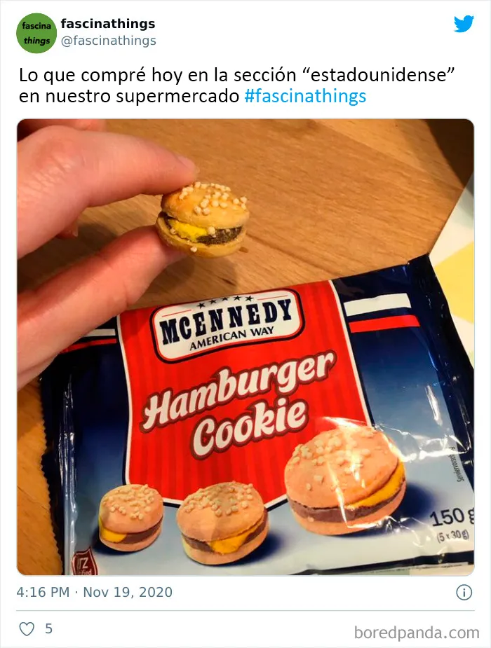 Así es la sección de "comida estadounidense" en diferentes países