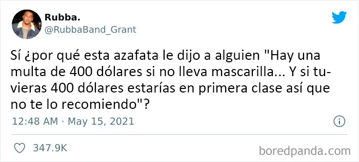 La azafata estaba harta