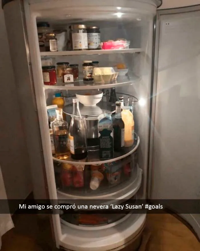 ¡Necesito esta nevera Lazy Susan!