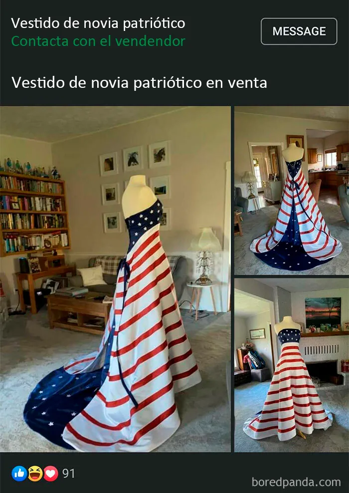 ¿Algún otro país tiene gente que ha llevado su bandera como vestido de novia? ¿No? Simplemente... uf