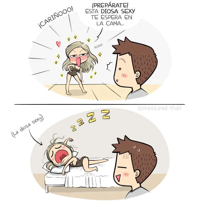 Esta artista retrata la vida con su novio en estos divertidos y atrevidos cómics (nuevas imágenes)