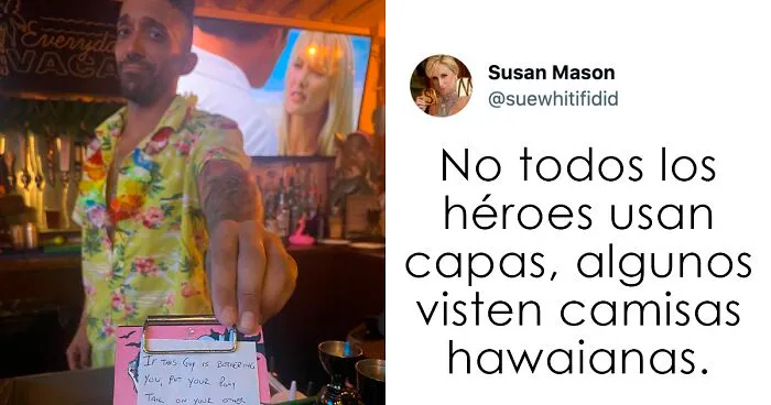 Este heroico barman se vuelve viral por darles una cuenta falsa con una nota a 2 chicas siendo molestadas