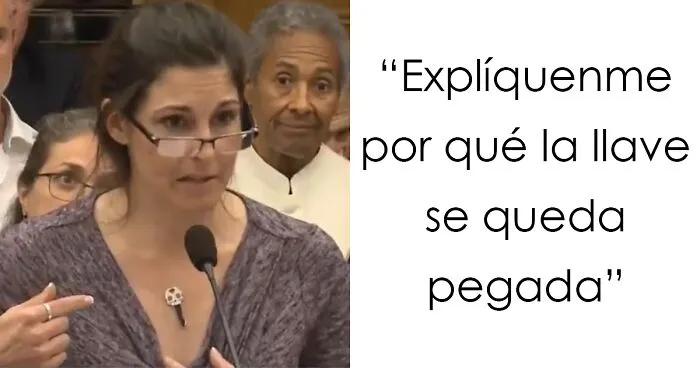 Esta enfermera antivacunas lleva objetos de metal al estrado para demostrar que se volvió magnética a causa de la vacuna y se convierte en un hazmerreír