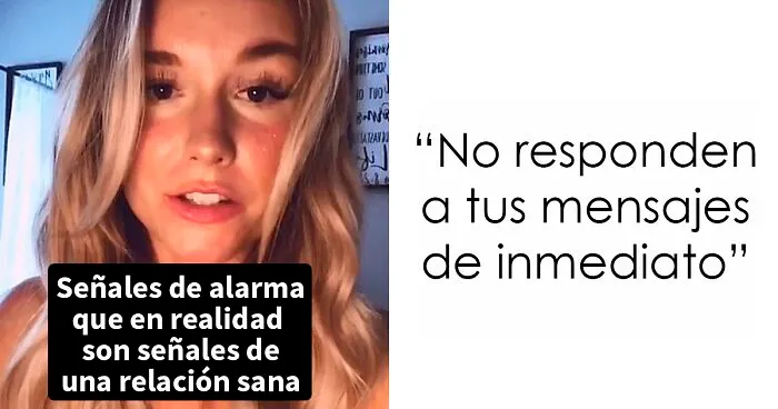 Esta mujer explica cómo ciertos comportamientos en relaciones marcados como "señales de alarma" son en realidad "buenas señales"