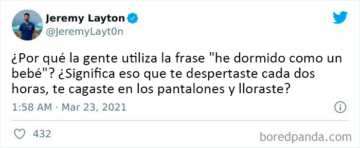 Gracias, odio dormir como un bebé