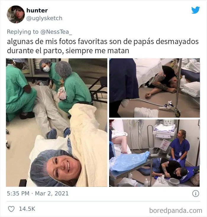 Divertidas historias de papás primerizos sufriendo en el paritorio