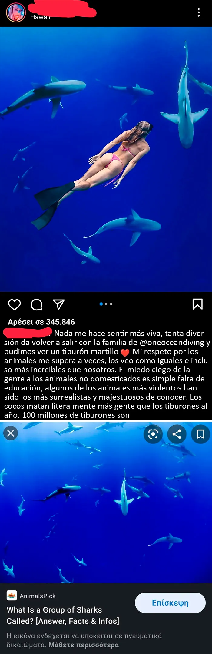 Supongo que fingir nadar con tiburones es lo último ahora, robando descaradamente una imagen de fondo de Internet