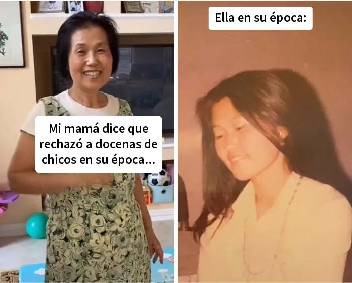 20 Hijos que se dieron cuenta de que sus padres molaban más que ellos y compartieron sus fotos en un reto de Tiktok