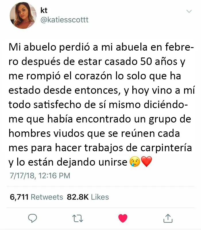 El abuelo se une al grupo local de carpintería