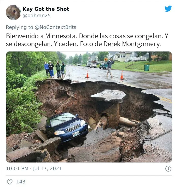 La gente comparte las peores carreteras de sus países después de que un británico se "queje" de una calle llena de baches y aquí están 20 de las más aterradoras