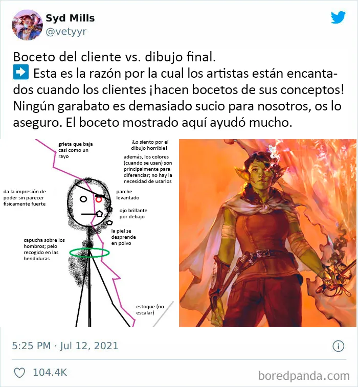 Estos artistas comparten los bocetos que recibieron de sus clientes vs. las obras que entregaron, y nos encanta la comparación