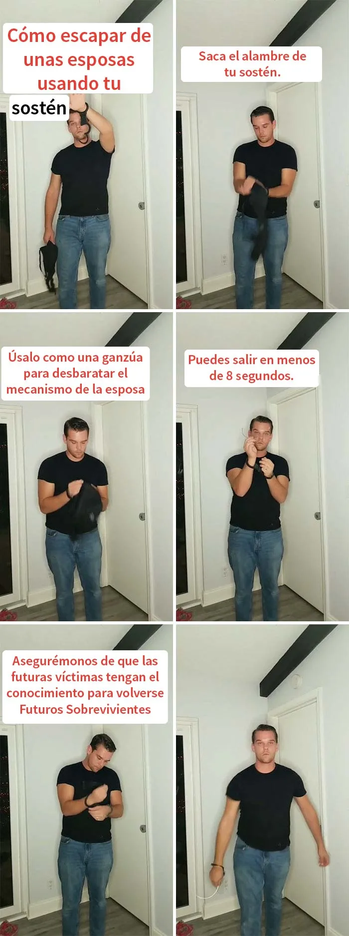 Cómo escapar de las esposas usando tu sostén