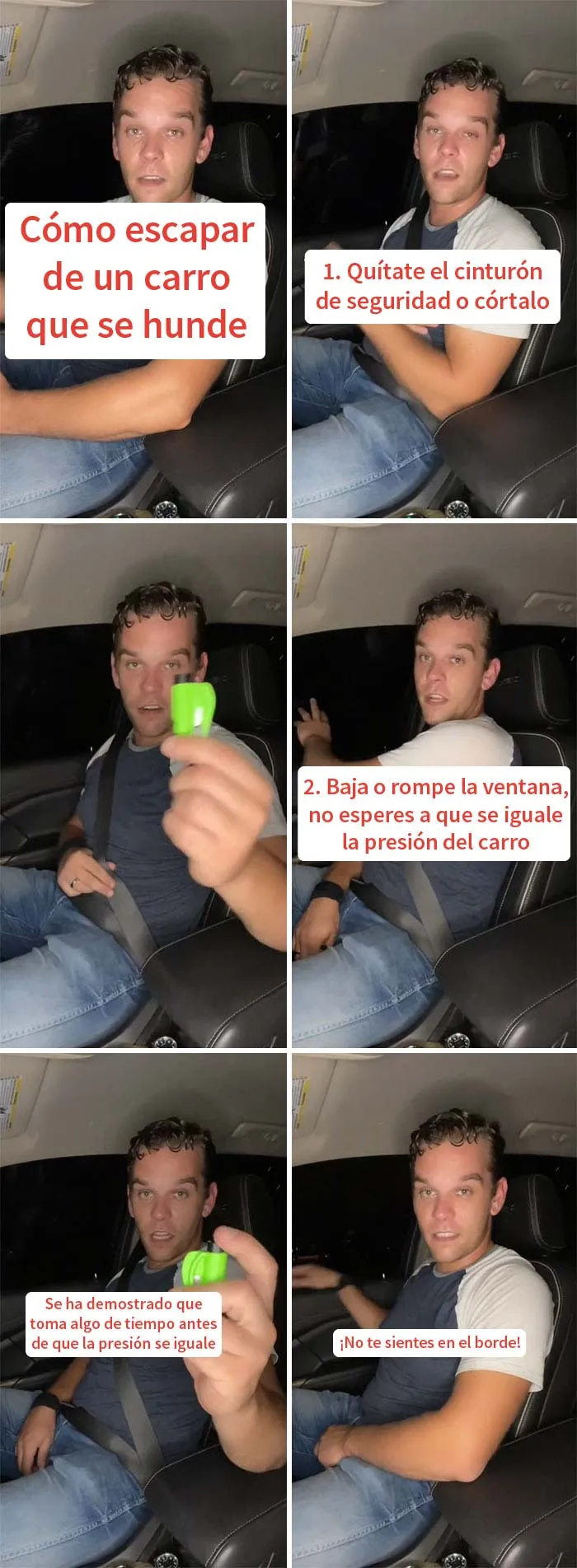 Cómo escapar de un carro que se hunde