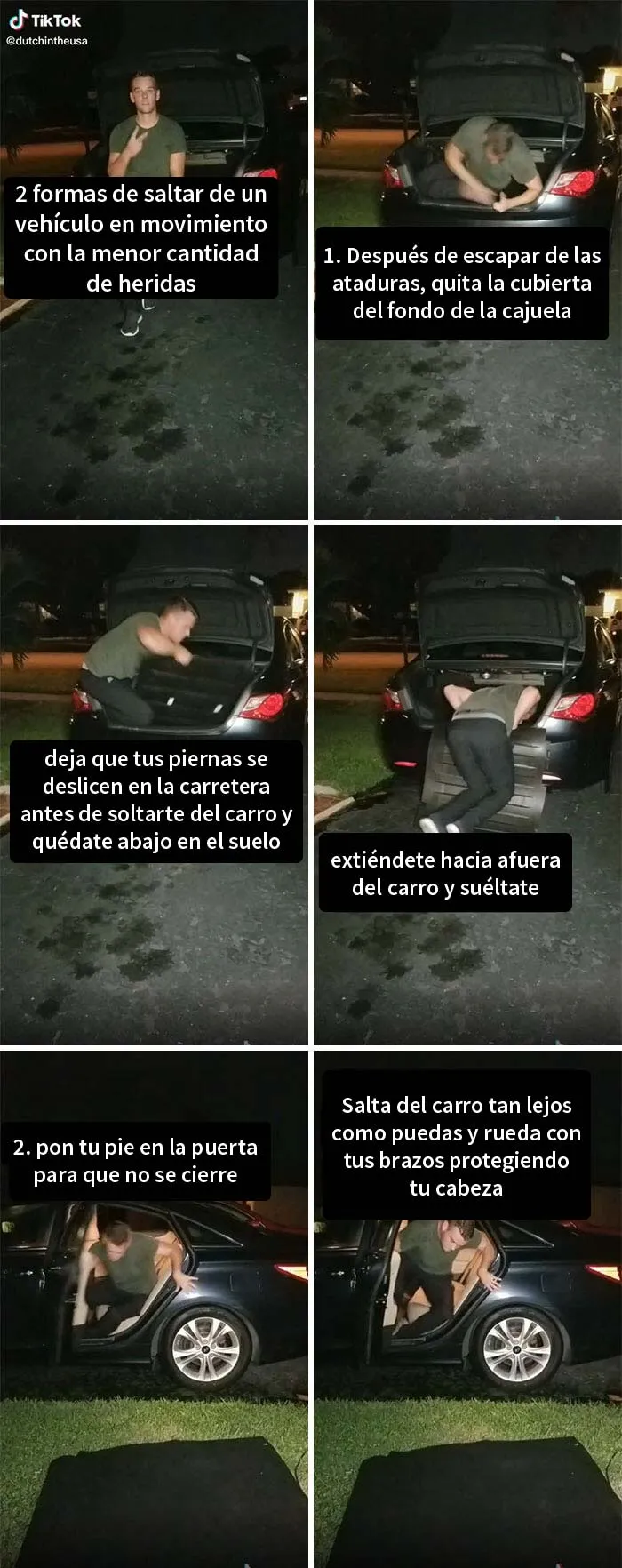 Maneras de saltar de un vehículo en movimiento