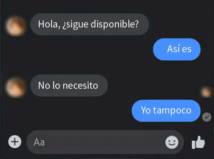 El intento de mi amigo de vender algo en Facebook Marketplace