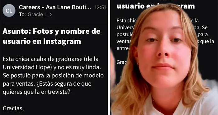 Esta mujer recibió un email accidental de su posible empleador en el que decía que "no era muy linda"