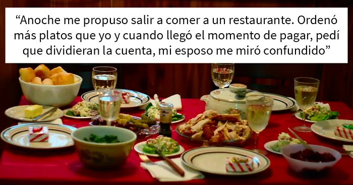 Esta mujer acordó separar finanzas con su esposo y acabó abandonándolo en el restaurante cuando él no tuvo para pagar su parte