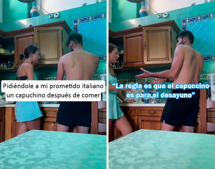 Pidiéndole a mi prometido italiano un capuchino después de comer