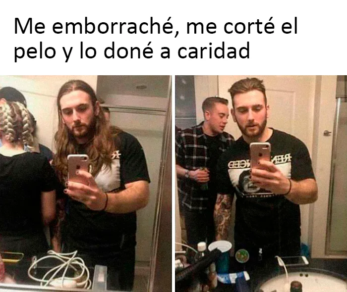 Un tipo loco dona su pelo