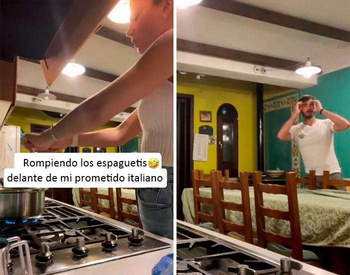 Rompiendo los espaguetis delante de mi prometido italiano