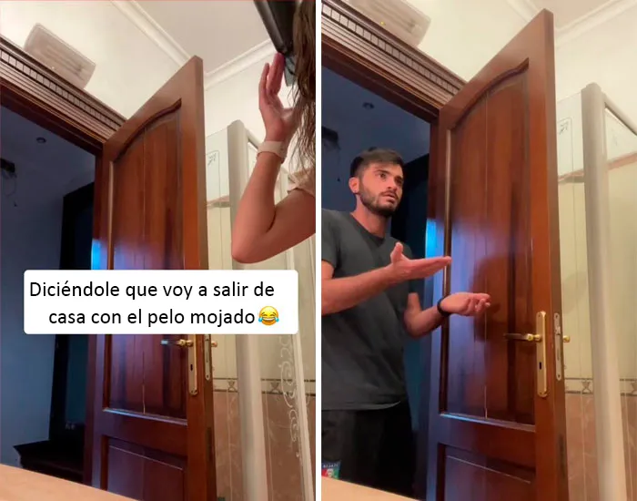 Diciéndole que voy a salir de casa con el pelo mojado