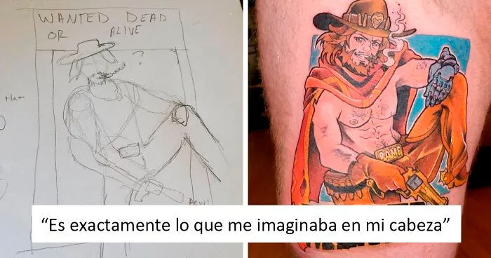 Estos artistas comparten los bocetos que recibieron de sus clientes vs. las obras que entregaron, y nos encanta la comparación