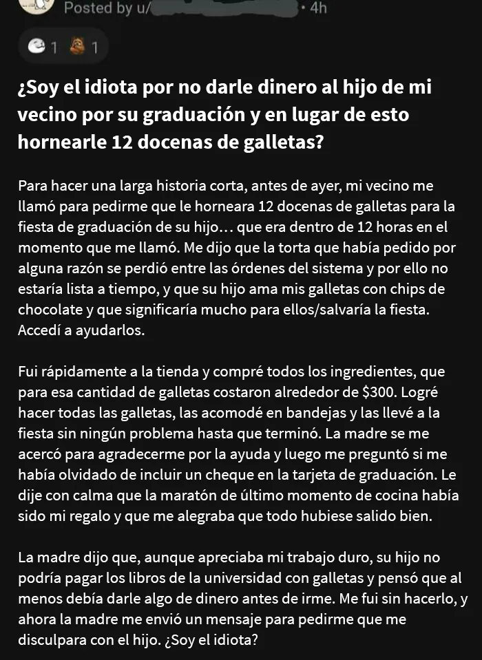 El autor de la publicación no es para nada el idiota