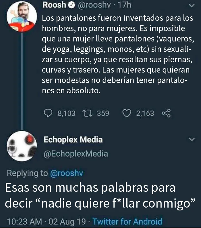 Mujeres y sus... *baraja el mazo de cartas*... ¡pantalones!
