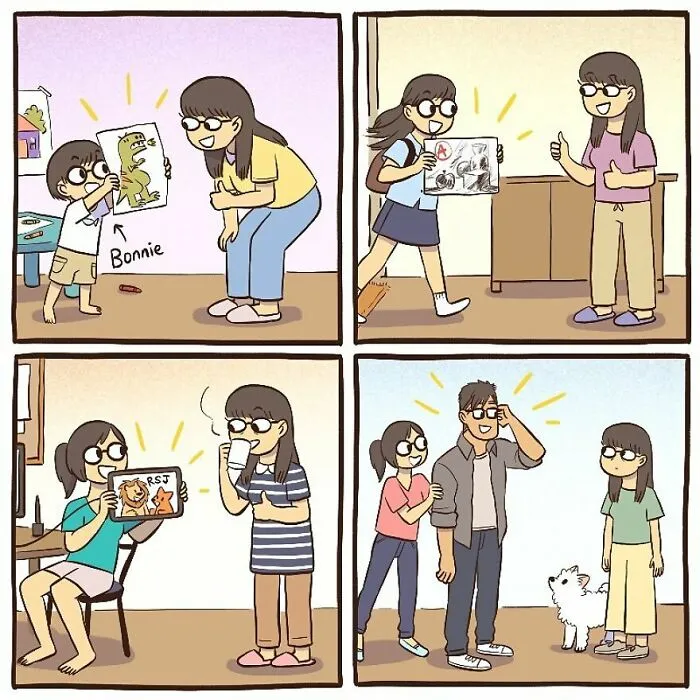 Esta artista ilustra su relación con su marido informático en 20 cómics adorables (nuevas imágenes)