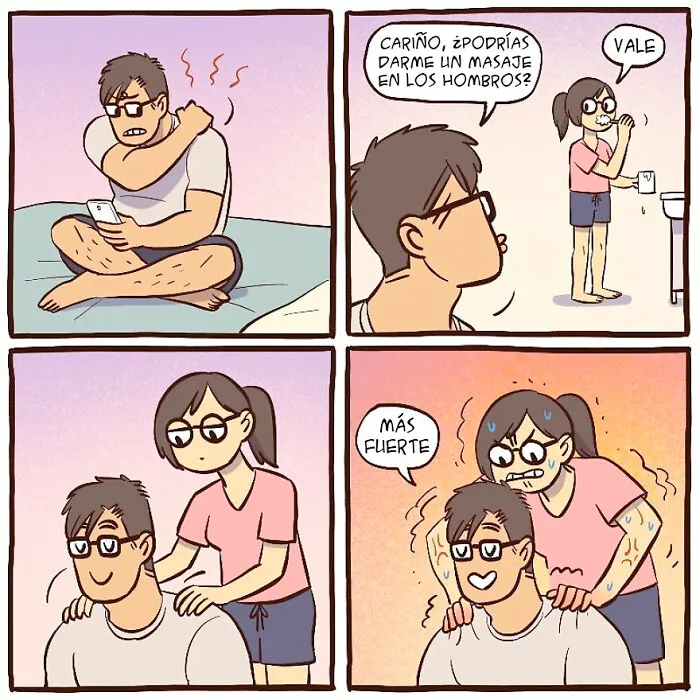 Esta artista ilustra su relación con su marido informático en 20 cómics adorables (nuevas imágenes)