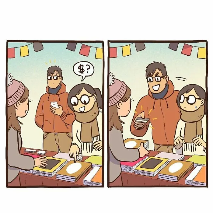 Esta artista ilustra su relación con su marido informático en 20 cómics adorables (nuevas imágenes)