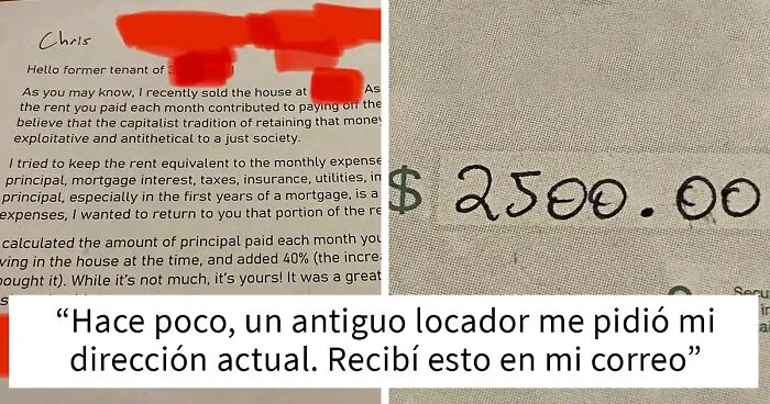 Este hombre compartió una increíble historia sobre su casero tras recibir un cheque de $2.500 por “su parte” de la venta de la casa
