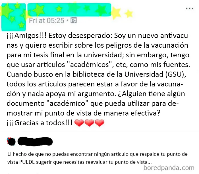 No se pueden encontrar pruebas académicas que respalden a los antivacunas, pero eso no es un factor de disuasión