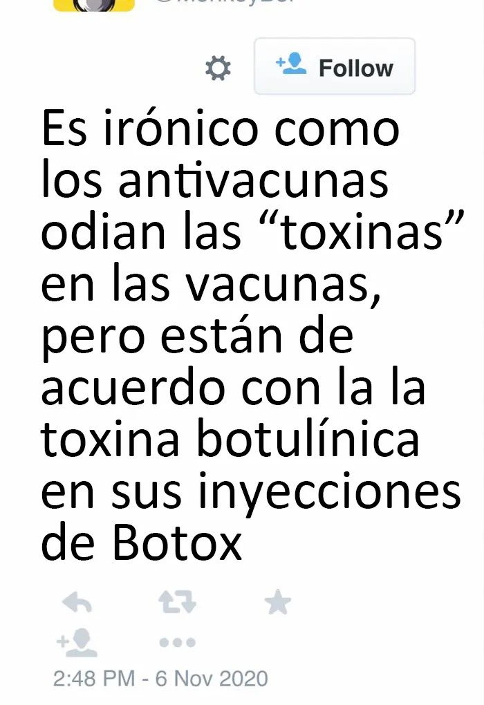¿Alguien más conoce a mujeres antivacunas que estén a favor del bótox?