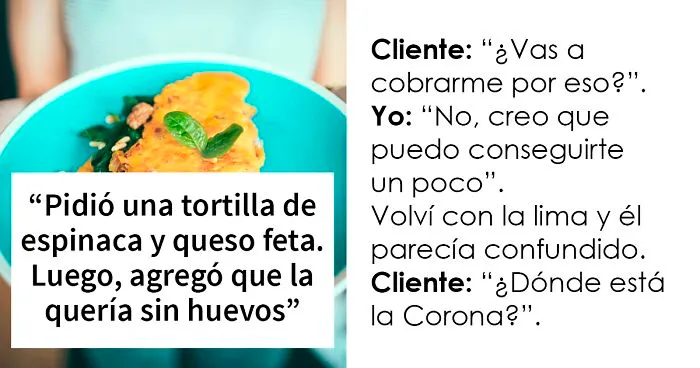 20 Trabajadores de restaurantes comparten las peticiones más memorables y extrañas de sus clientes