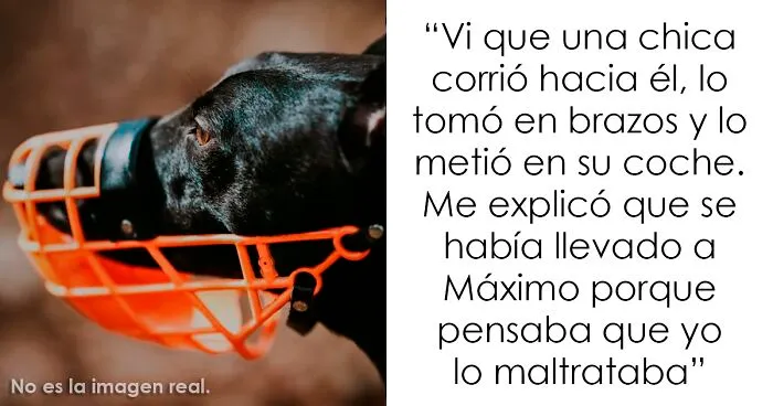 Una desconocida creyó que este hombre maltrataba a su perro por ponerle bozal, e intentó “liberarlo”