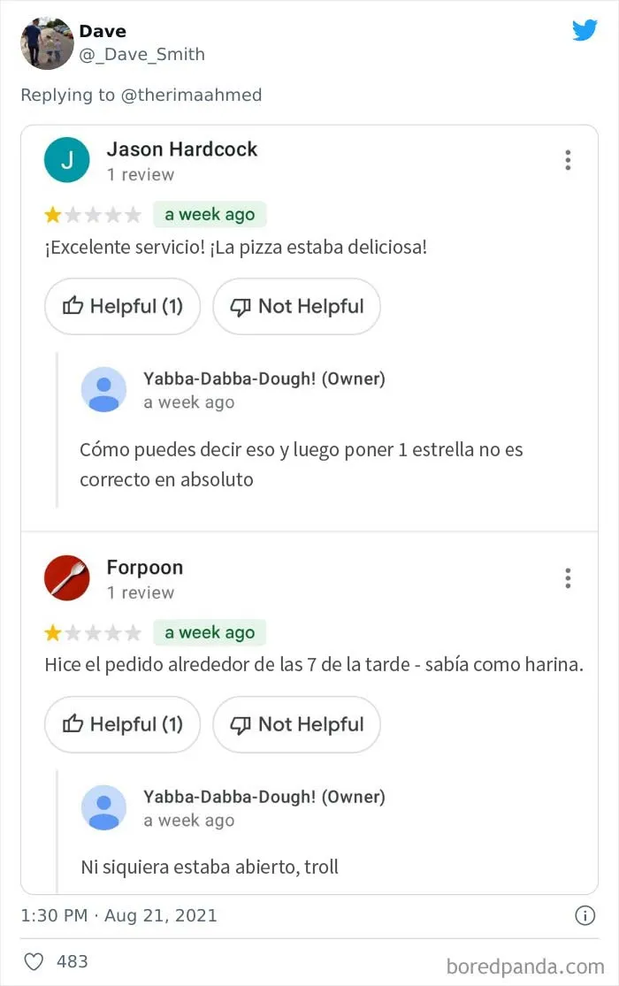 El drama en las reseñas de Google es absolutamente insuperable": En este hilo comparten las reseñas más salvajes