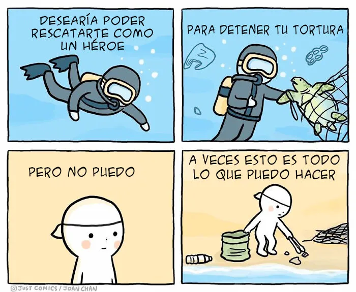 10 Cómics desgarradores sobre el abuso animal y la contaminación, por Joan Chan