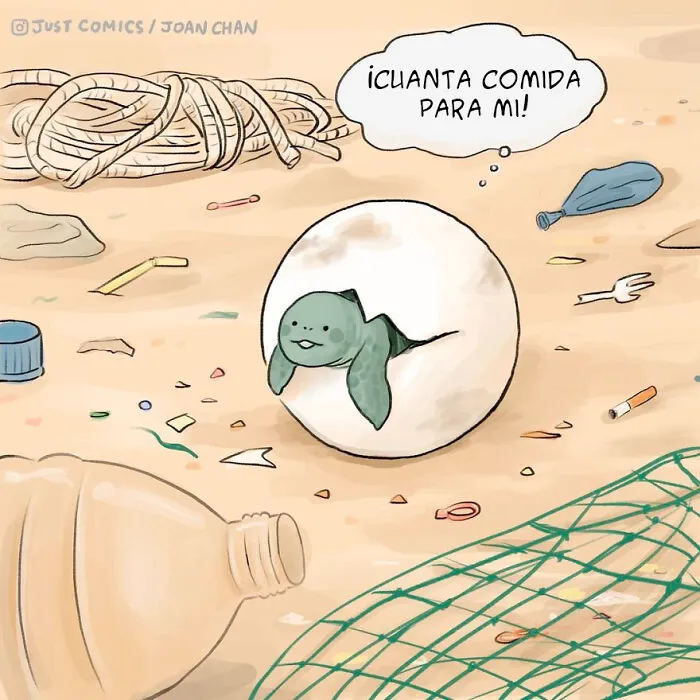 10 Cómics desgarradores sobre el abuso animal y la contaminación, por Joan Chan