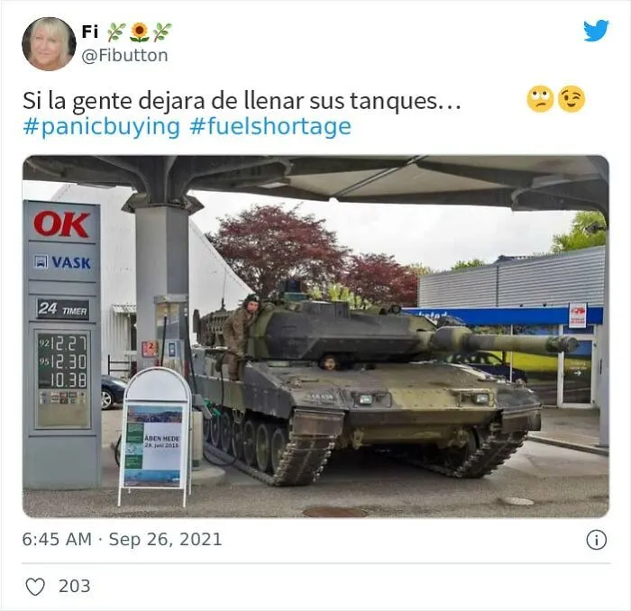 18 Bromas y memes divertidos de Twitter sobre el pánico por la escasez de gasolina en Reino Unido