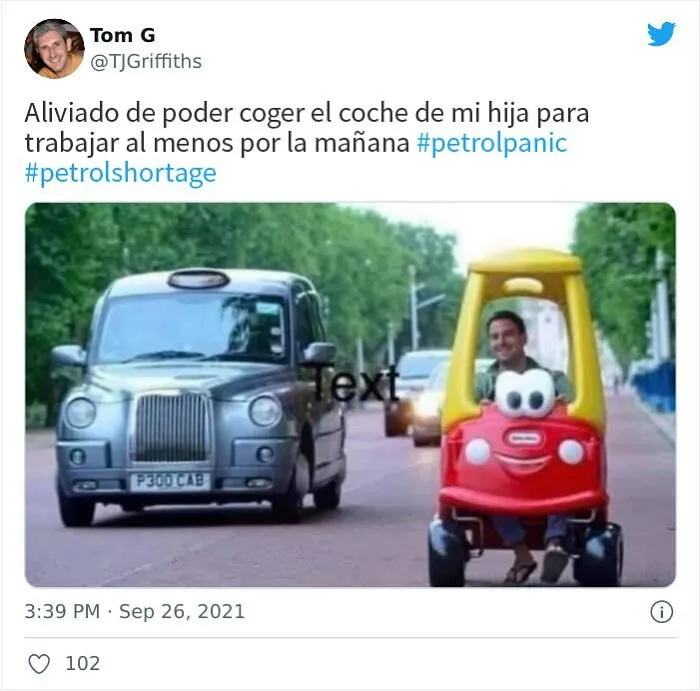 18 Bromas y memes divertidos de Twitter sobre el pánico por la escasez de gasolina en Reino Unido